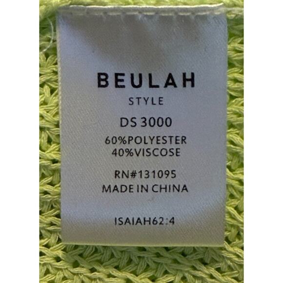 Beulah Style‎ Dress Women Large Lime Green Maxi Knit Beach Coastal Summer Preppy - Picture 6 of 8